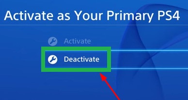 Activate as your primary PS4