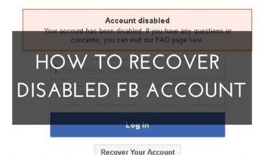 recover disabled facebook account